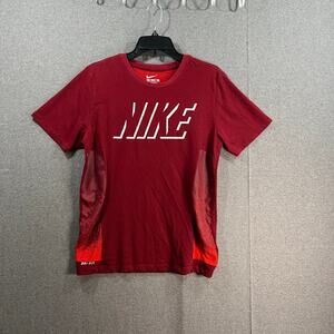Nike Dri-Fit T Shirt Red and White Outdoor Athletic Casual size Medium
